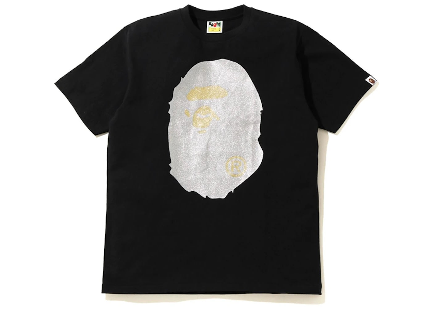 BAPE Glitter Big Ape Head Tee Black/Silver