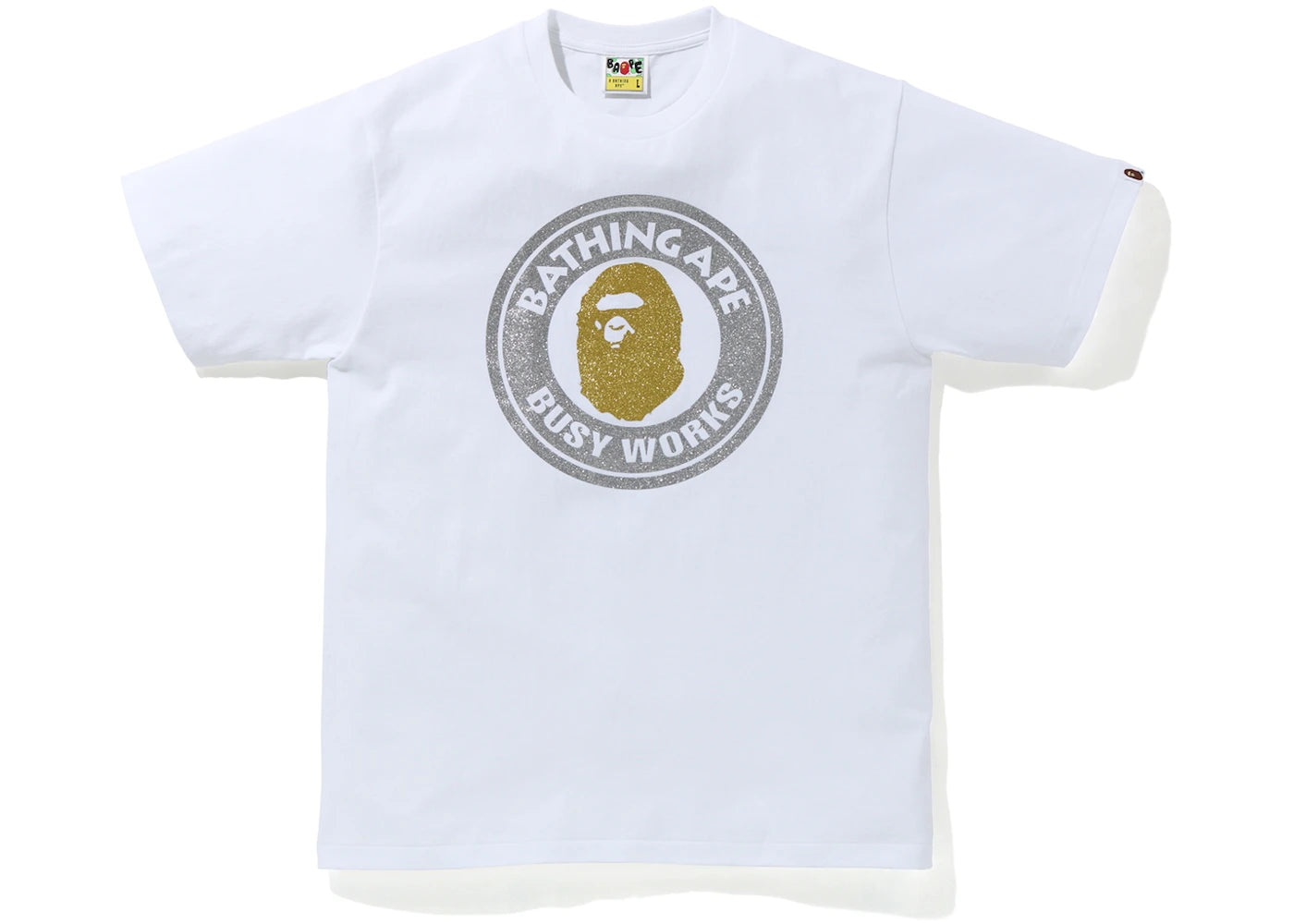 BAPE Glitter Busy Works Tee White