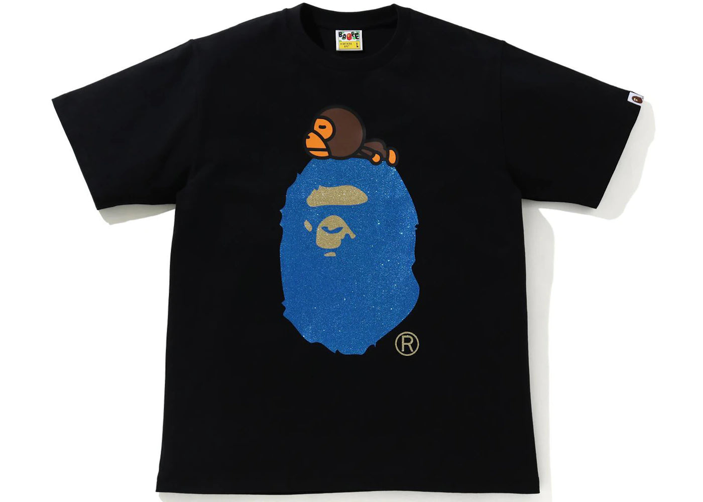 BAPE Glitter Milo on Big Ape Tee Black/Blue