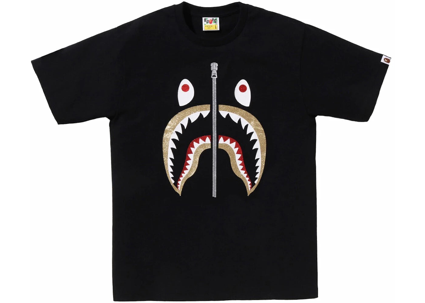 BAPE Glitter Shark Tee Black