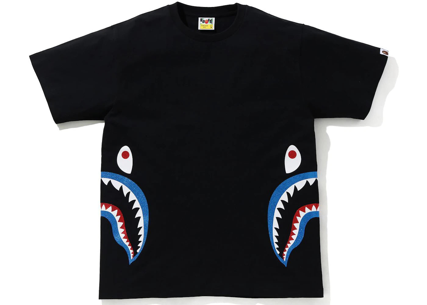 BAPE Glitter Side Shark Tee Black/Blue