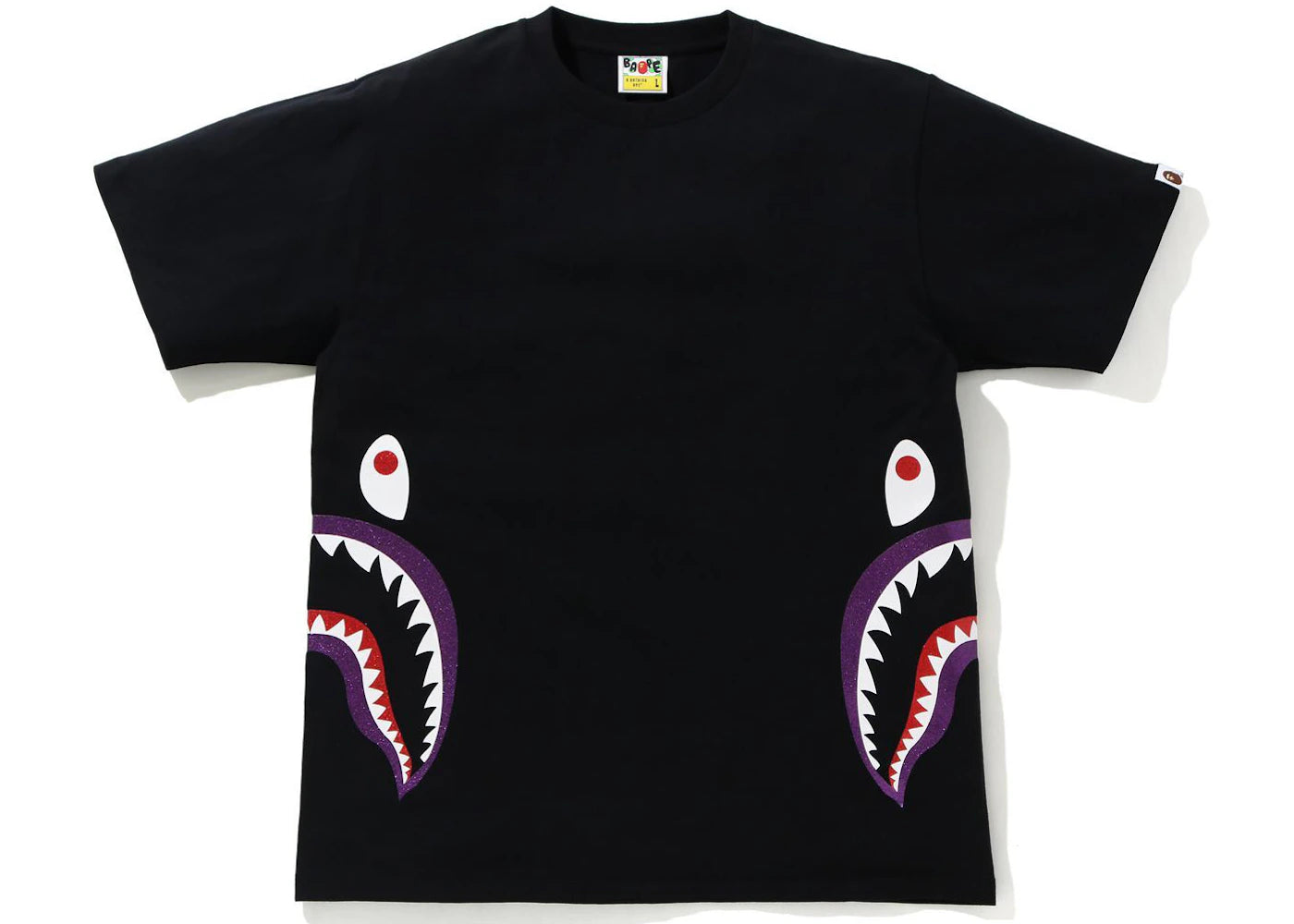 BAPE Glitter Side Shark Tee Black/Purple