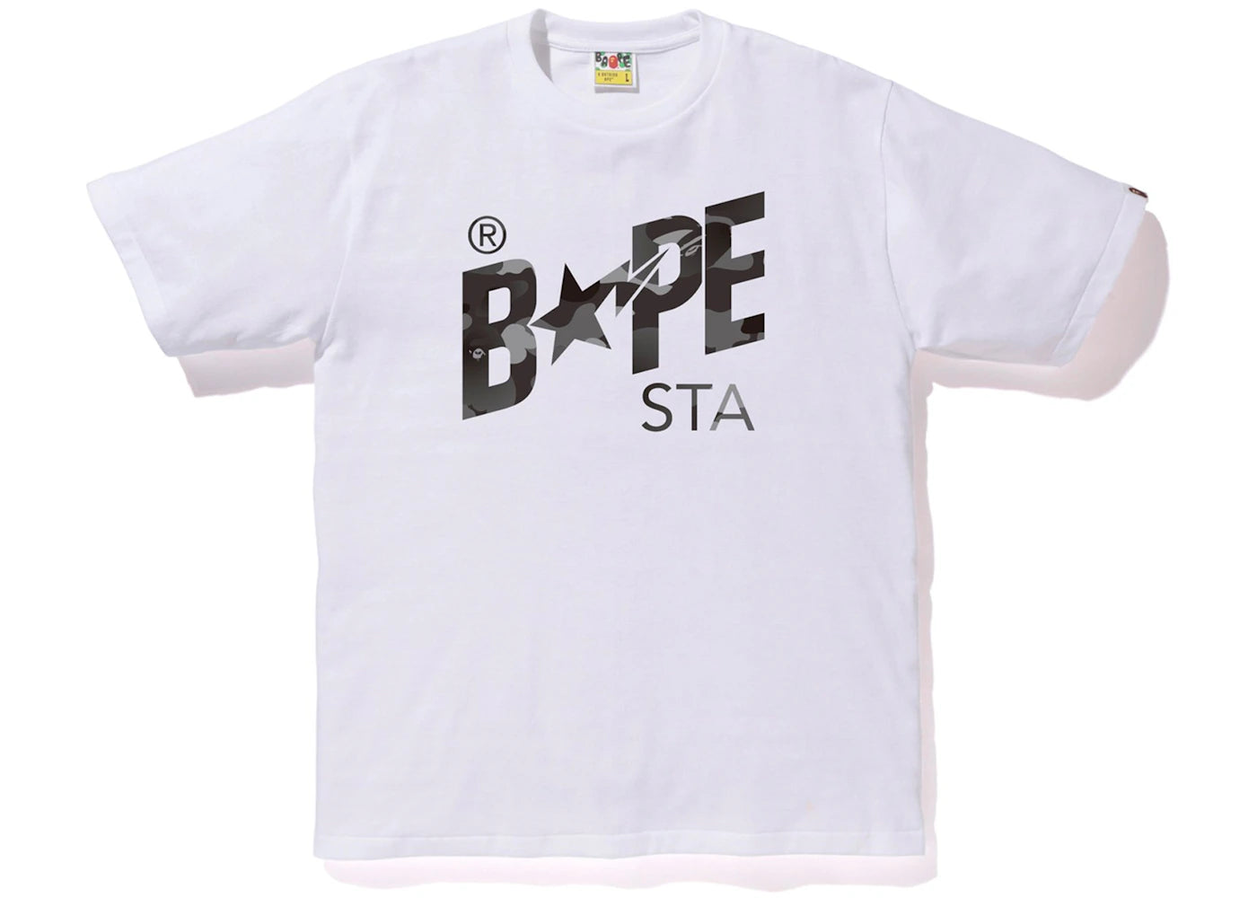 BAPE Gradation Camo Bapesta Tee White/Black