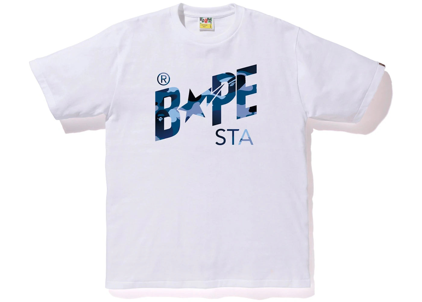 BAPE Gradation Camo Bapesta Tee White/Blue