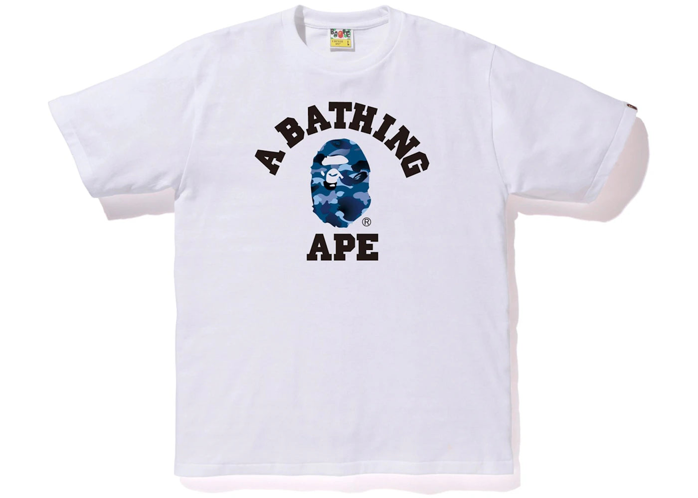 BAPE Gradation Camo College Tee White/Blue