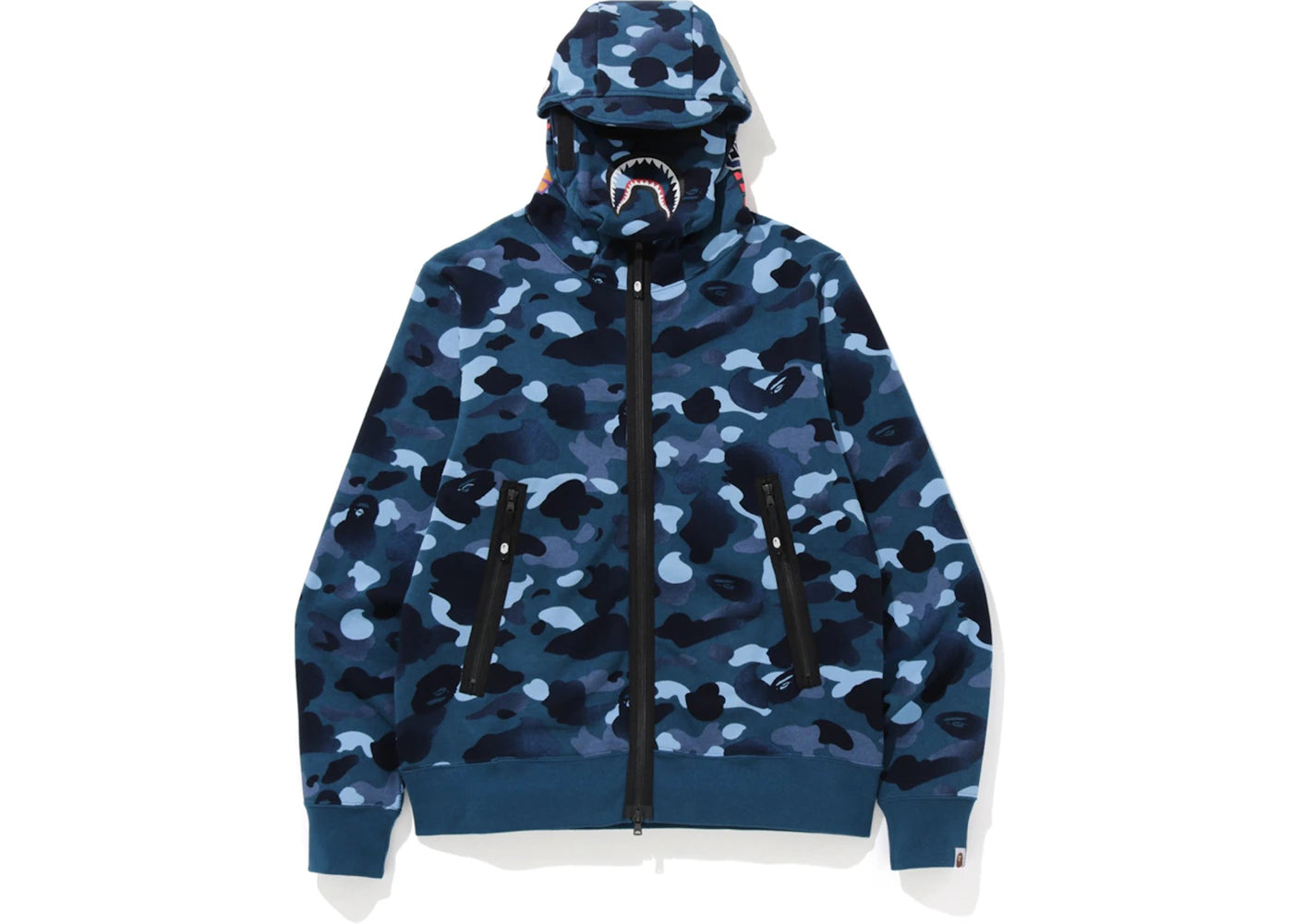 BAPE Gradation Camo Shark Mask Wide Zip Hoodie Blue
