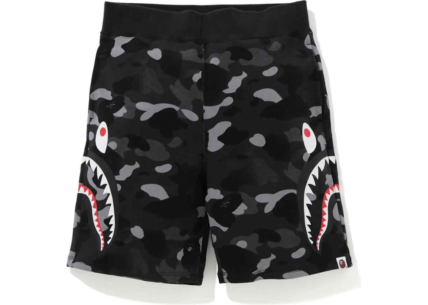 BAPE Gradation Camo Side Shark Sweat Shorts Black