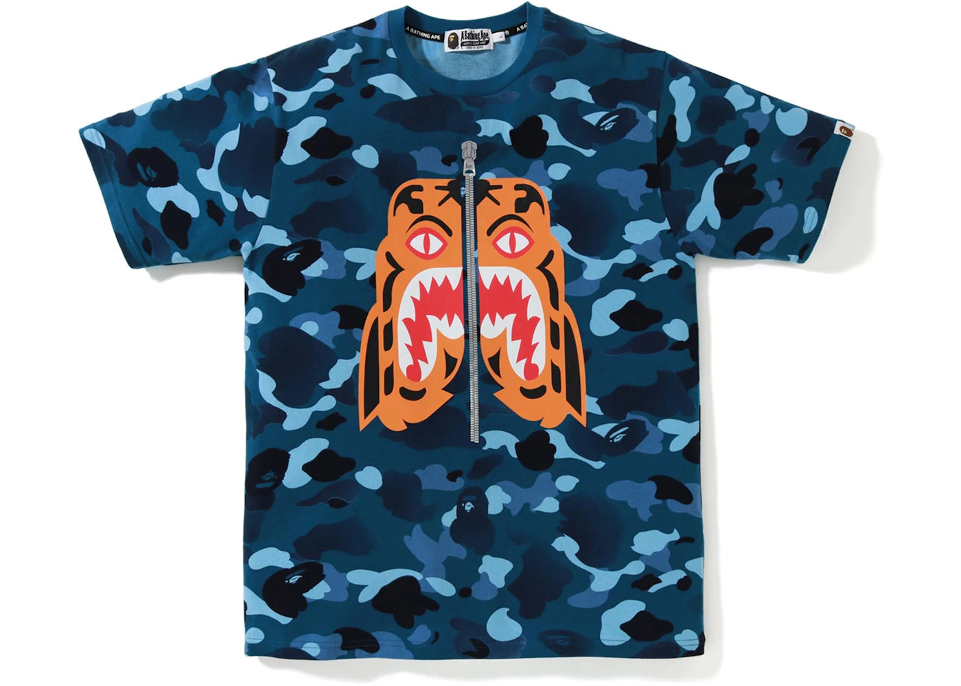 BAPE Gradation Camo Tiger Tee Blue