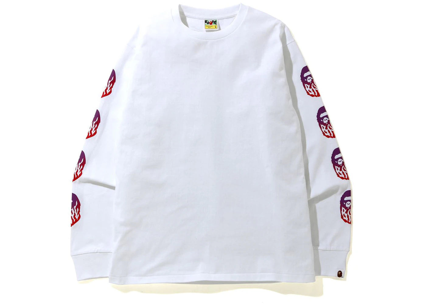 BAPE Gradation Flame L/S Tee White