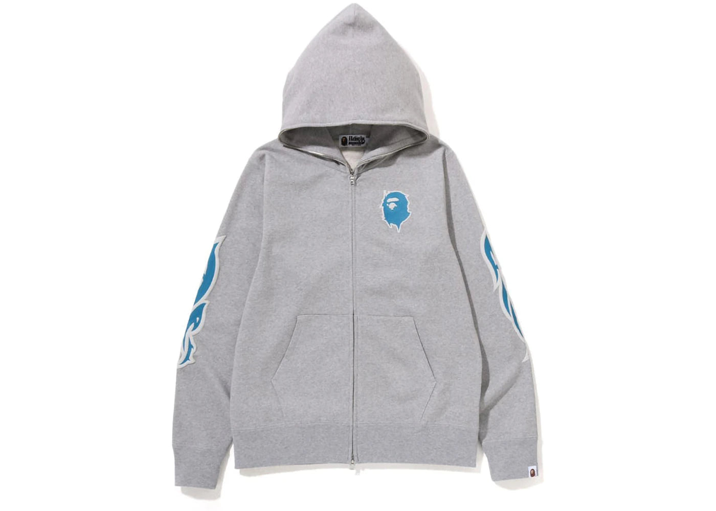 BAPE Graffiti Bape Full Zip Hoodie Grey