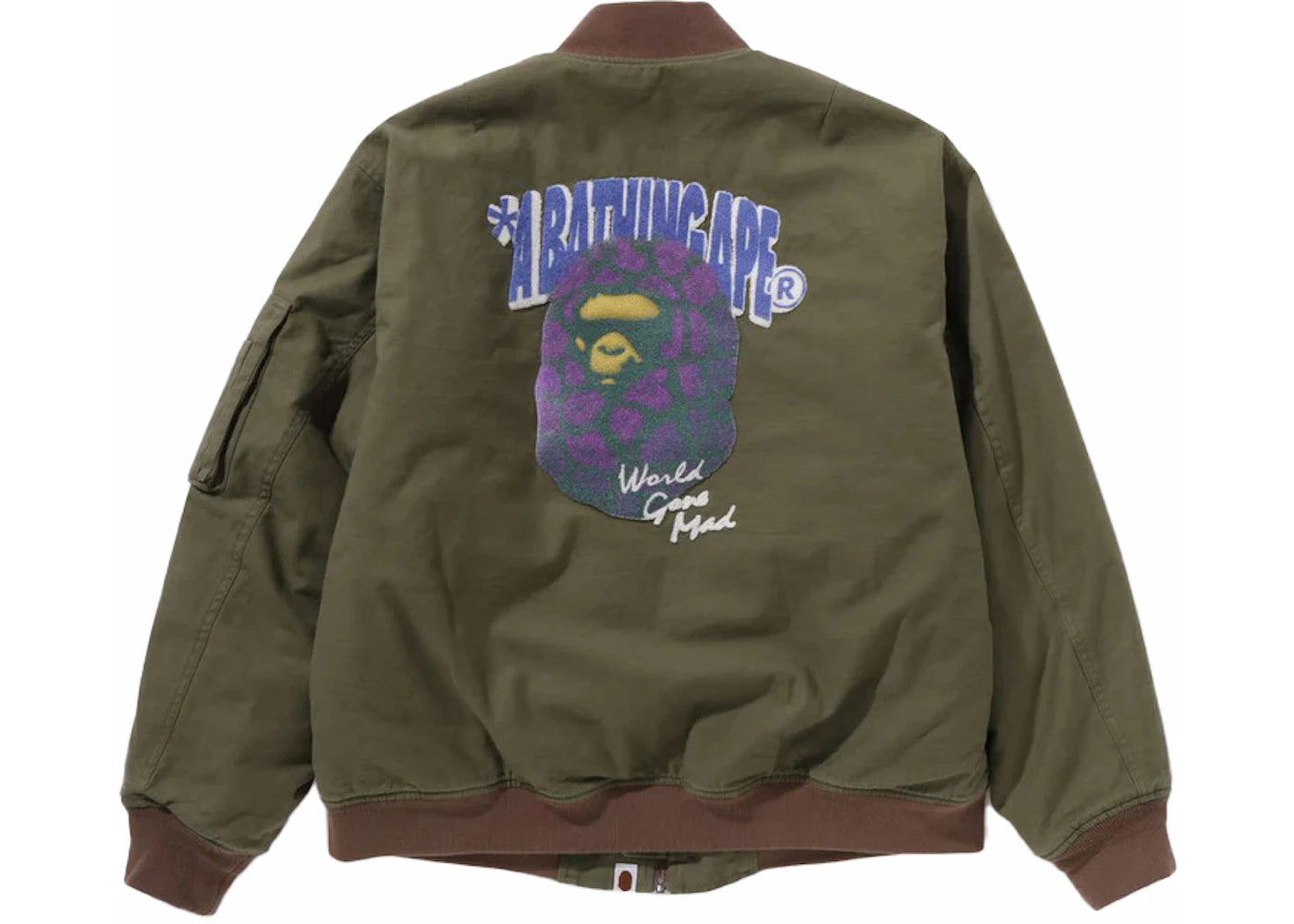 BAPE Graffiti Bomber Jacket Olivedrab