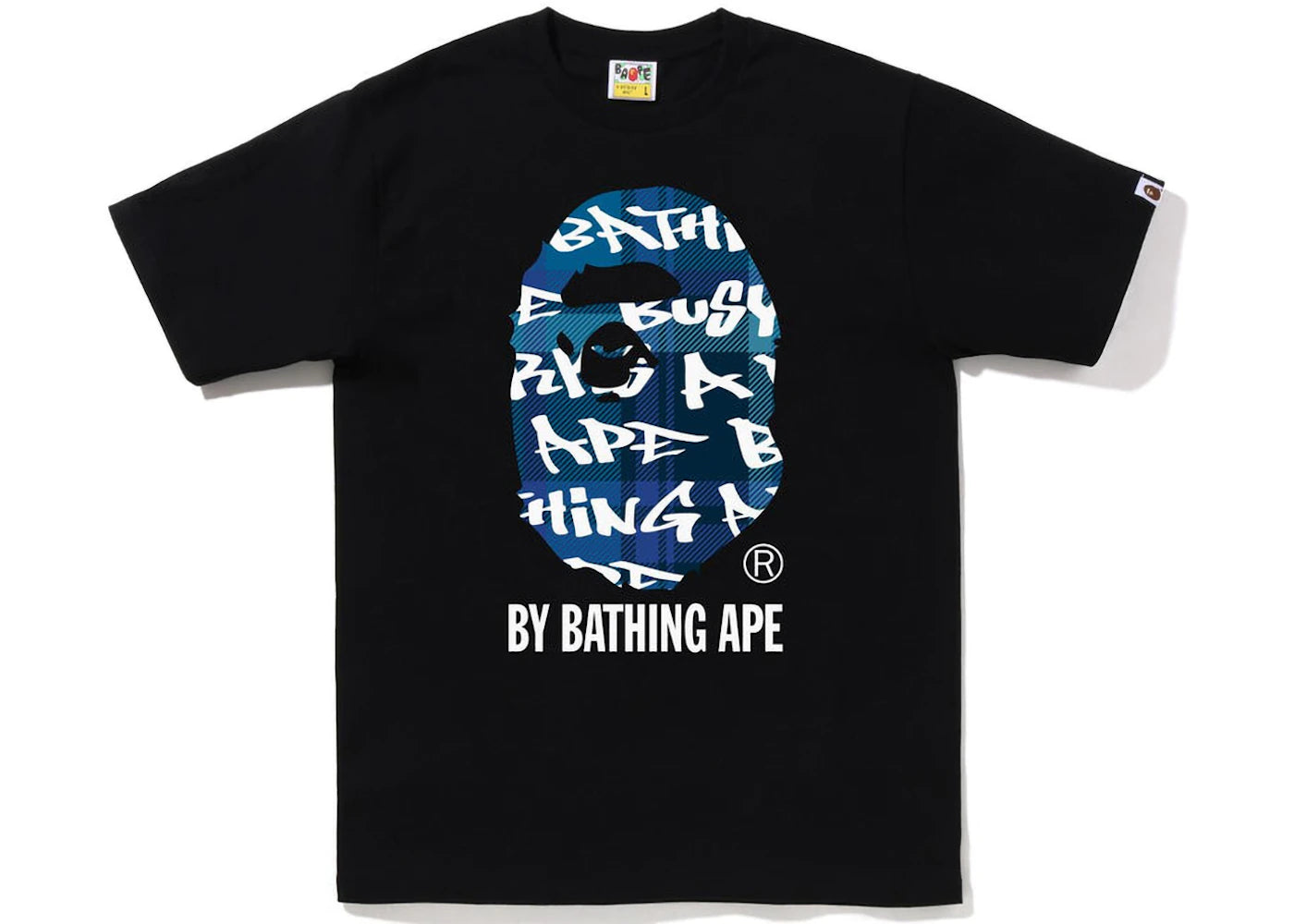 BAPE Graffiti Check By Bathing Ape Tee Black Blue