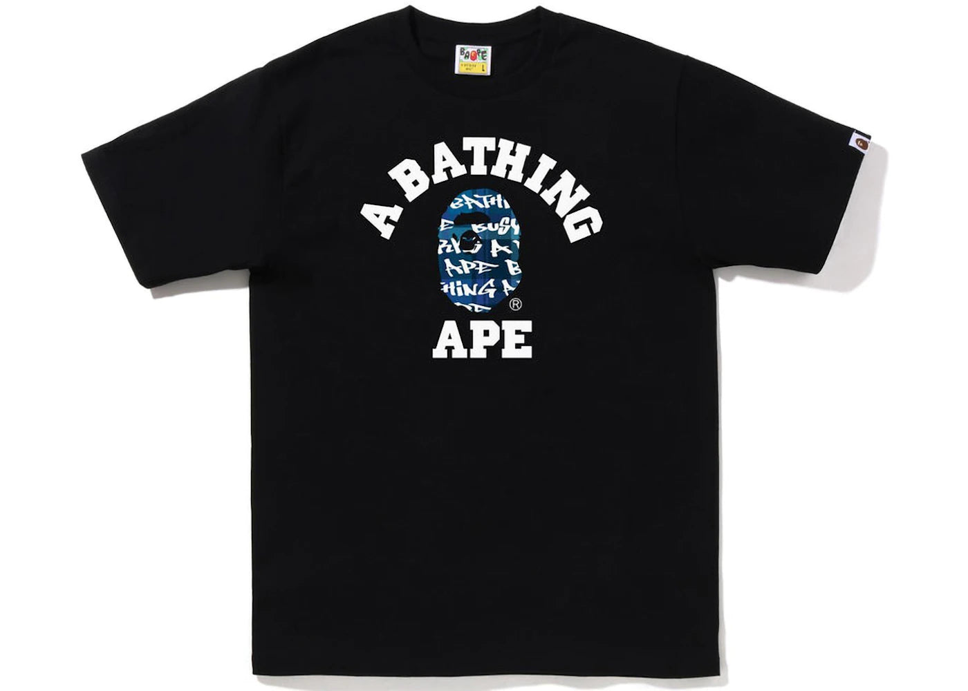 BAPE Graffiti Check College Tee Black Blue