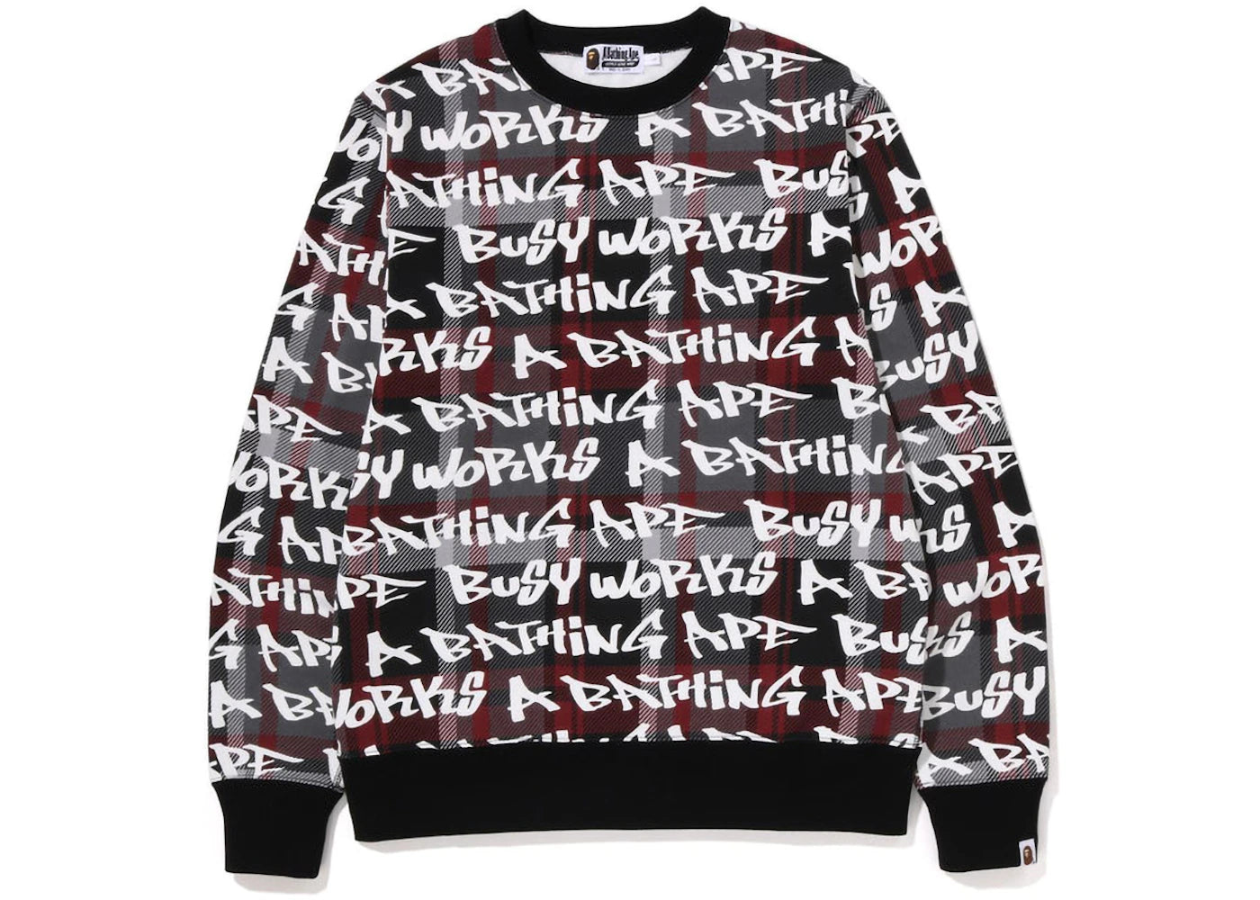 BAPE Graffiti Check Crewneck Black