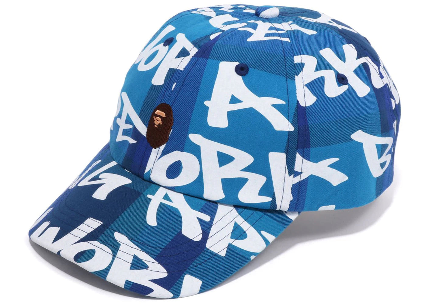 BAPE Graffiti Check Panel Cap Blue