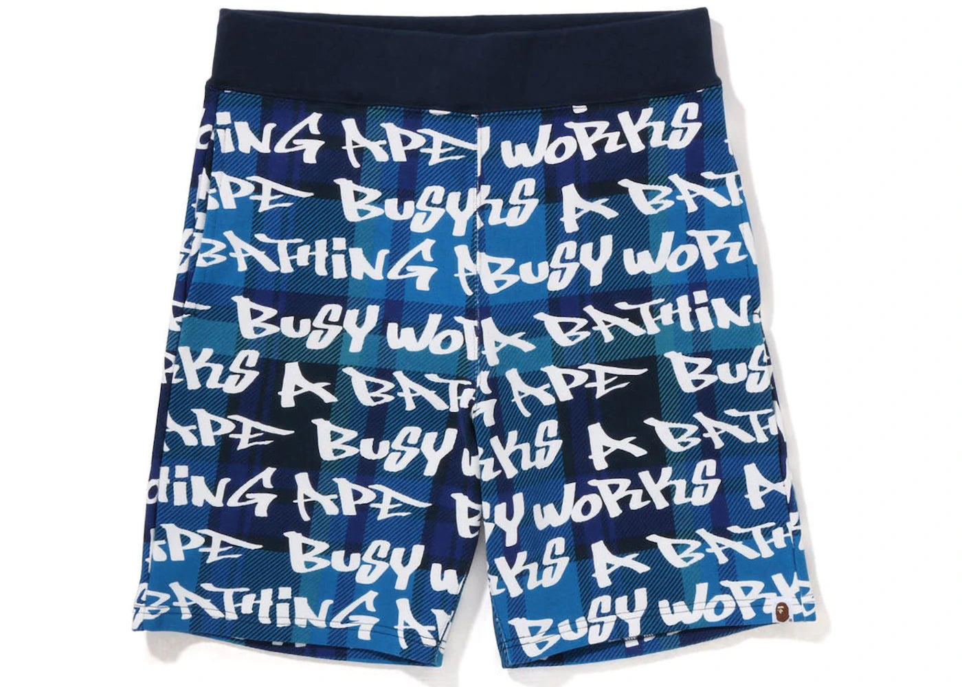 BAPE Graffiti Check Shorts Blue