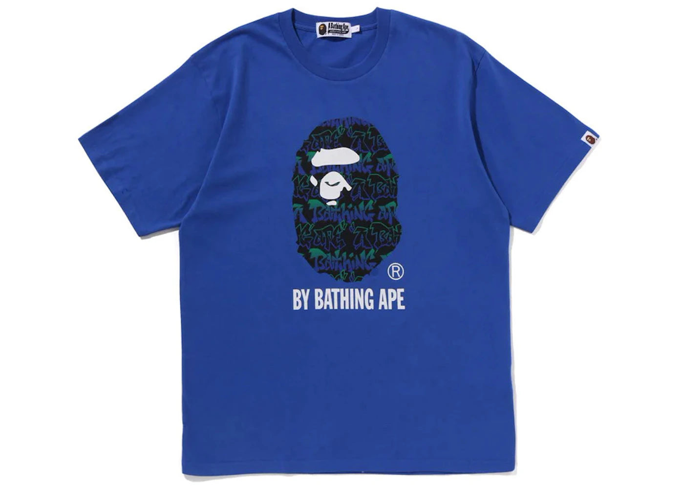 BAPE Graffiti Pattern By Bathing Ape Tee Blue
