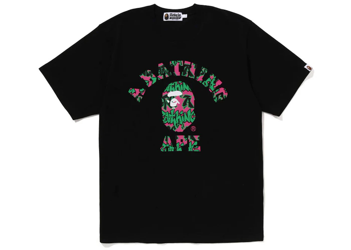 BAPE Graffiti Pattern College Tee Black