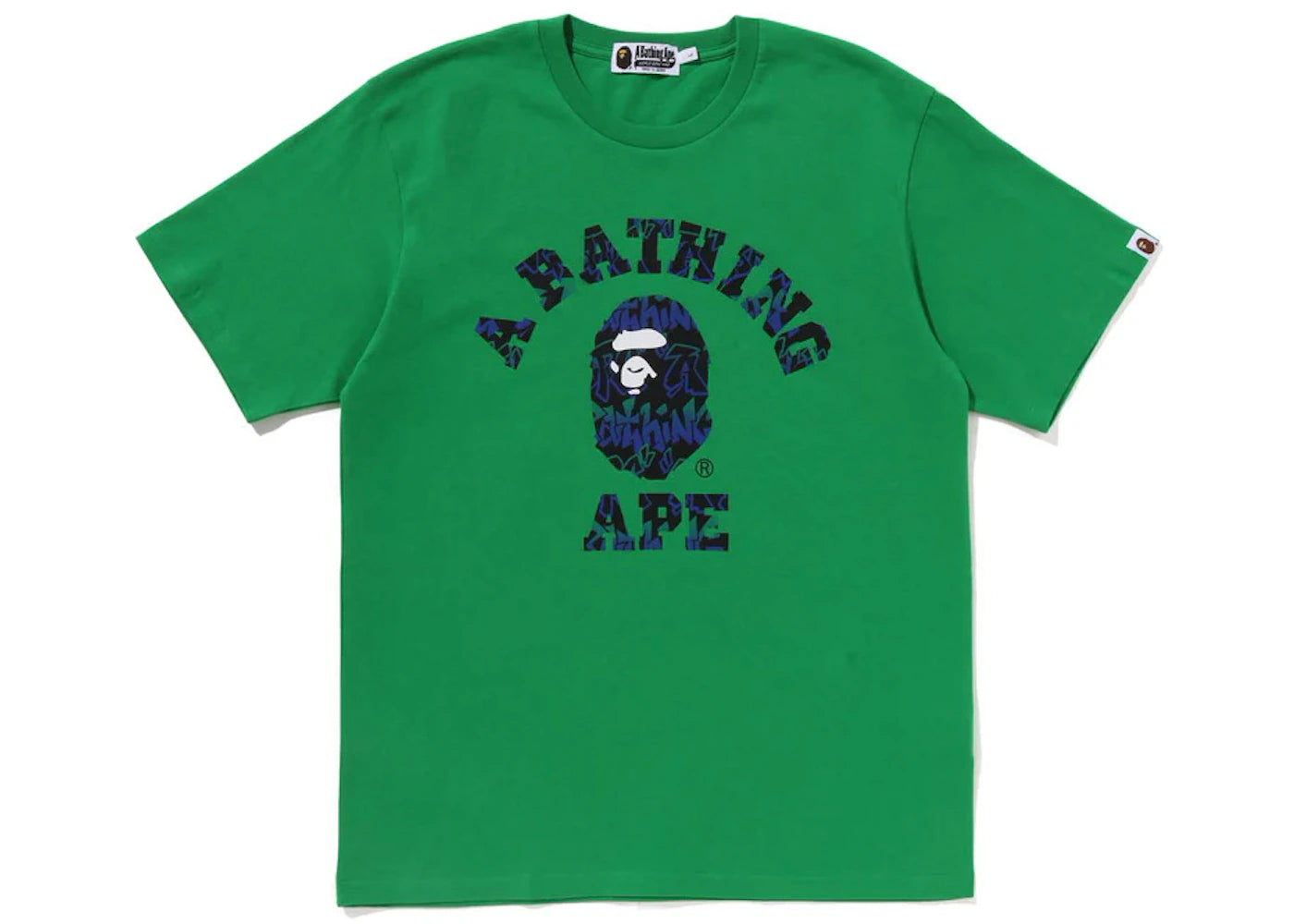 BAPE Graffiti Pattern College Tee Green