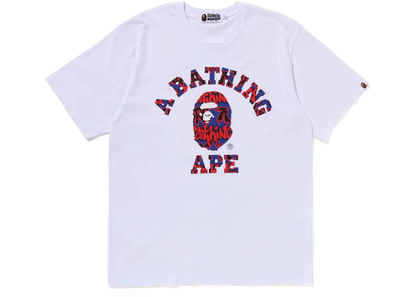 BAPE Graffiti Pattern College Tee White