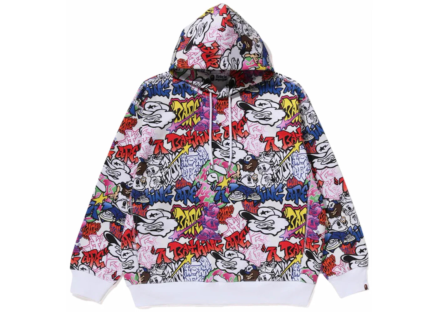 BAPE Graffiti Pattern Pullover Hoodie Multicolor