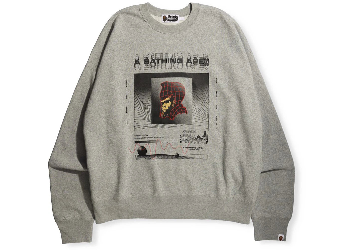 BAPE Graphic #2 Loose Fit Crewneck Gray