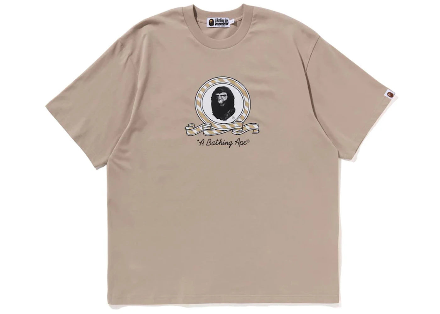 BAPE Graphic Relaxed Fit Tee Beige