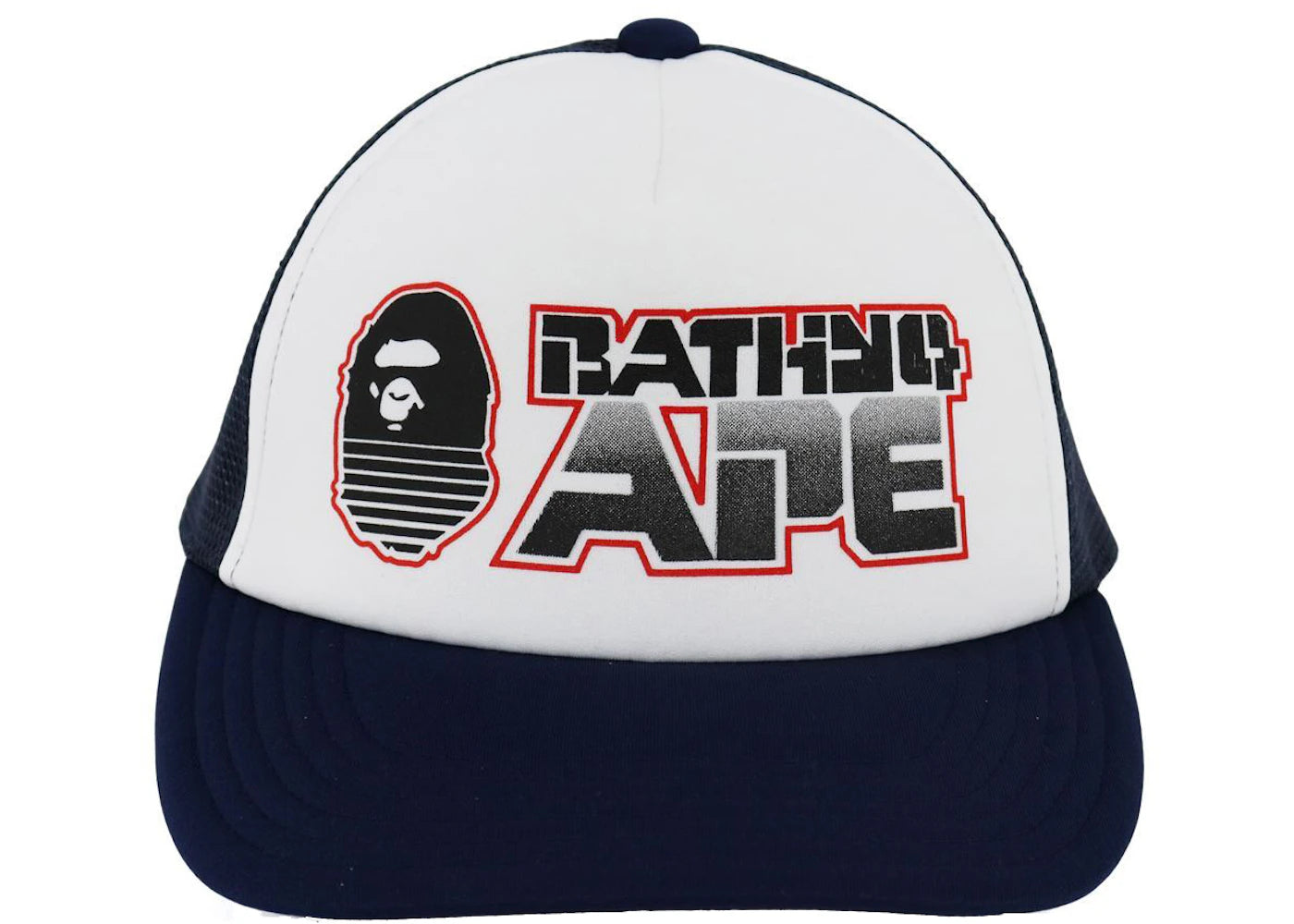 BAPE Graphic Snap Back Mesh Cap Navy