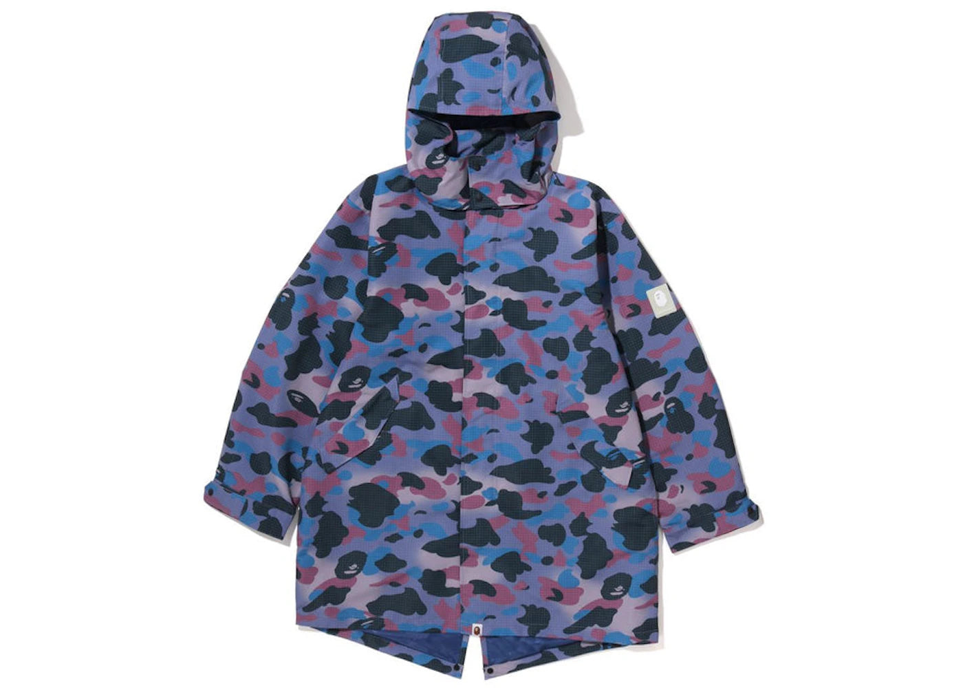 BAPE Grid Camo Relaxed Fit Fish Tail Coat Purple