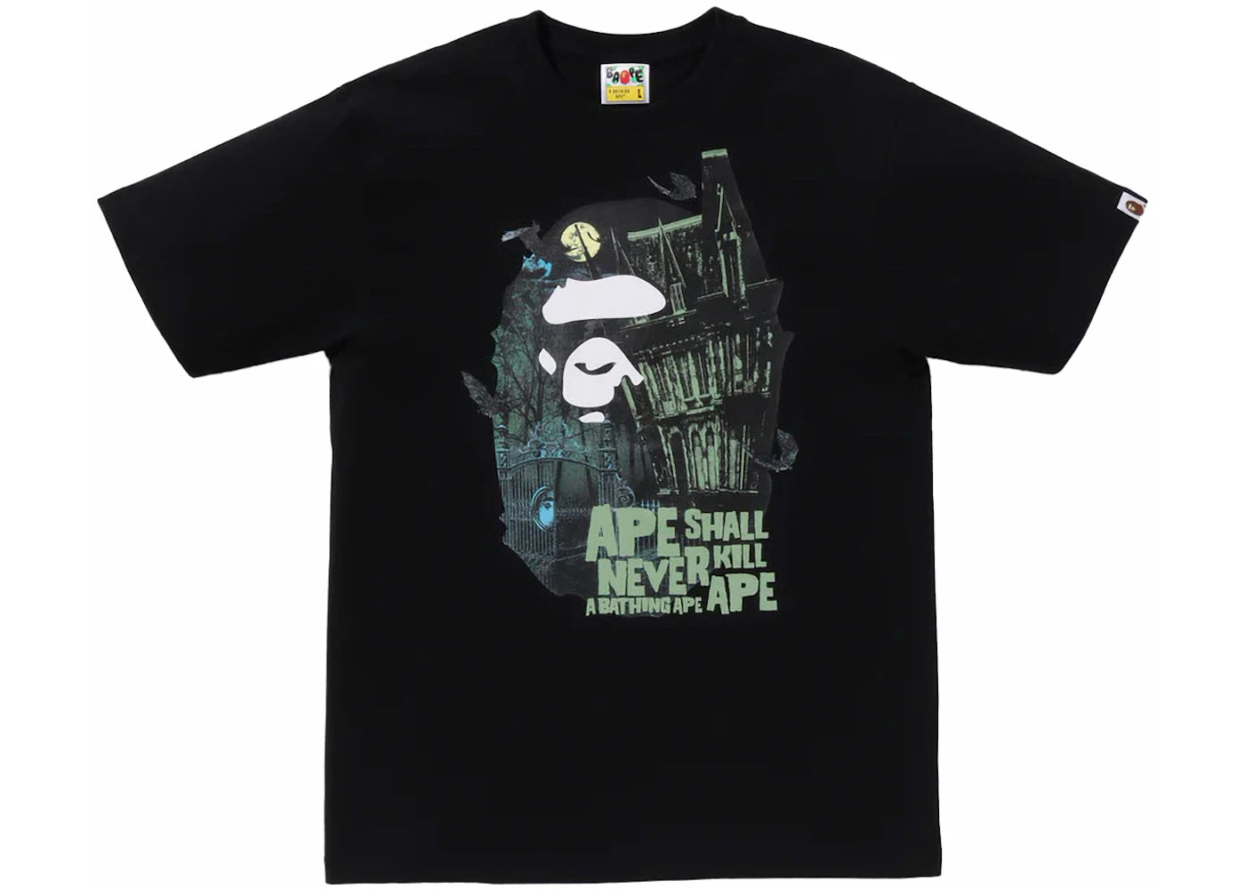 BAPE Halloween Bape Mansion Ape Head Tee Black