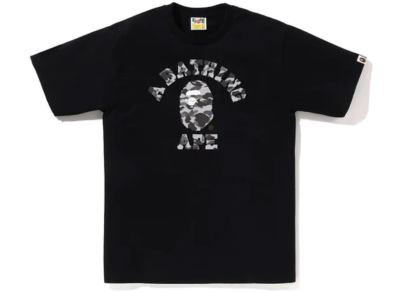 BAPE Heather Gray Camo College Tee Black
