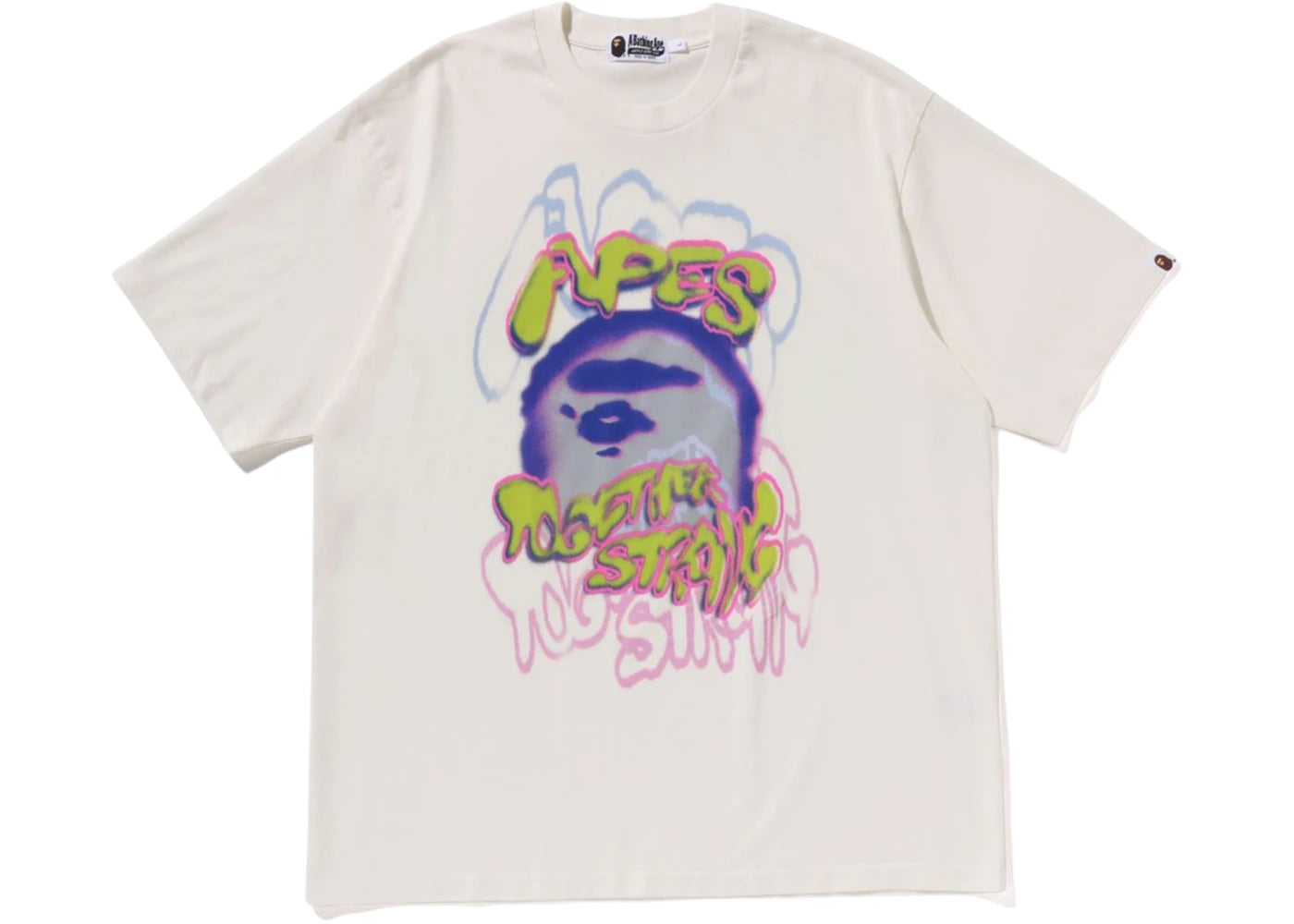 BAPE Heavy Washed Logo Relaxed Fit Tee Ivory