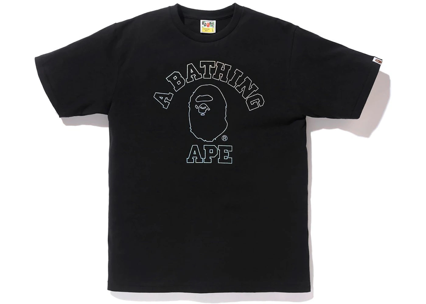 BAPE Hologram College Outline Tee Black