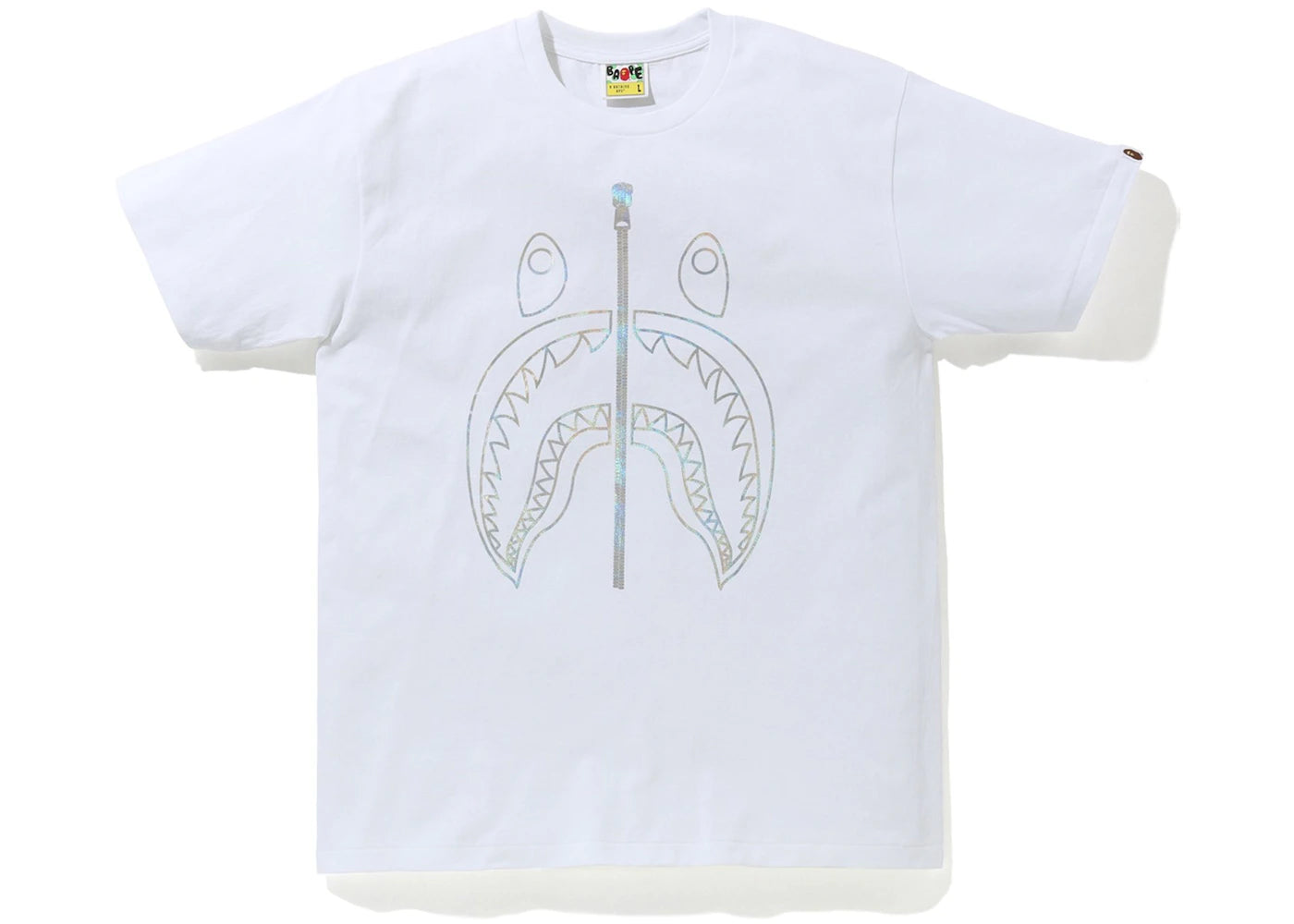 BAPE Hologram Outline Shark Tee White