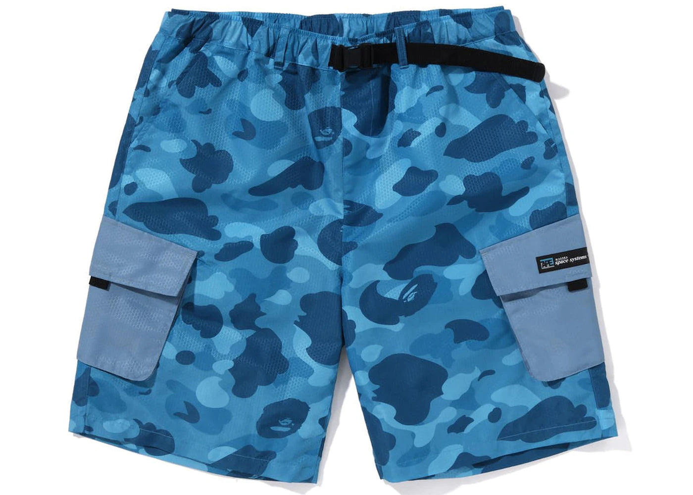 BAPE Honeycomb Camo Cargo Shorts Blue