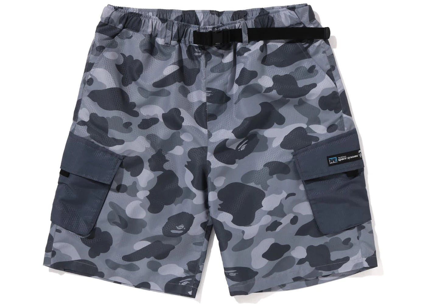 BAPE Honeycomb Camo Cargo Shorts Grey