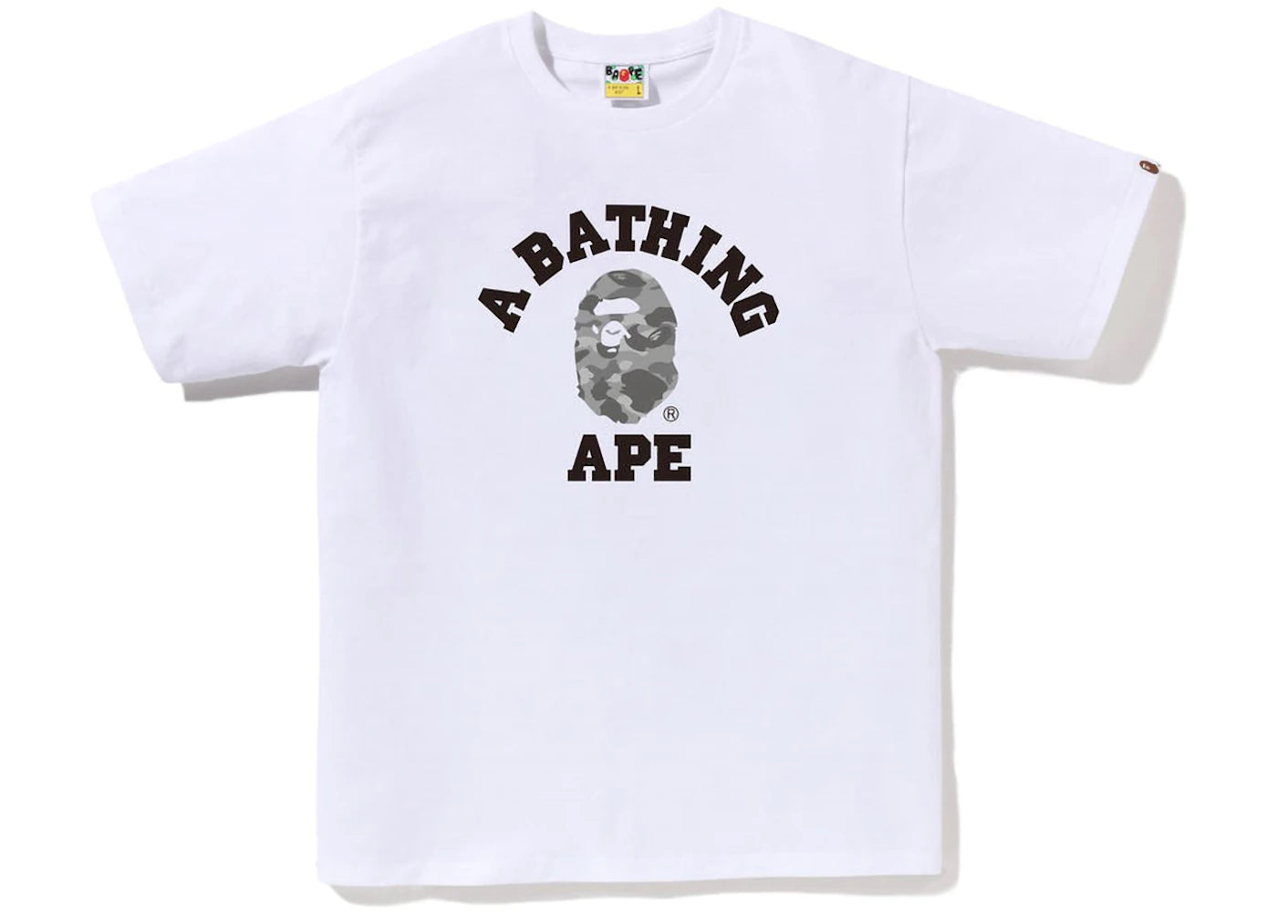 BAPE Honeycomb Camo College Tee White/Grey