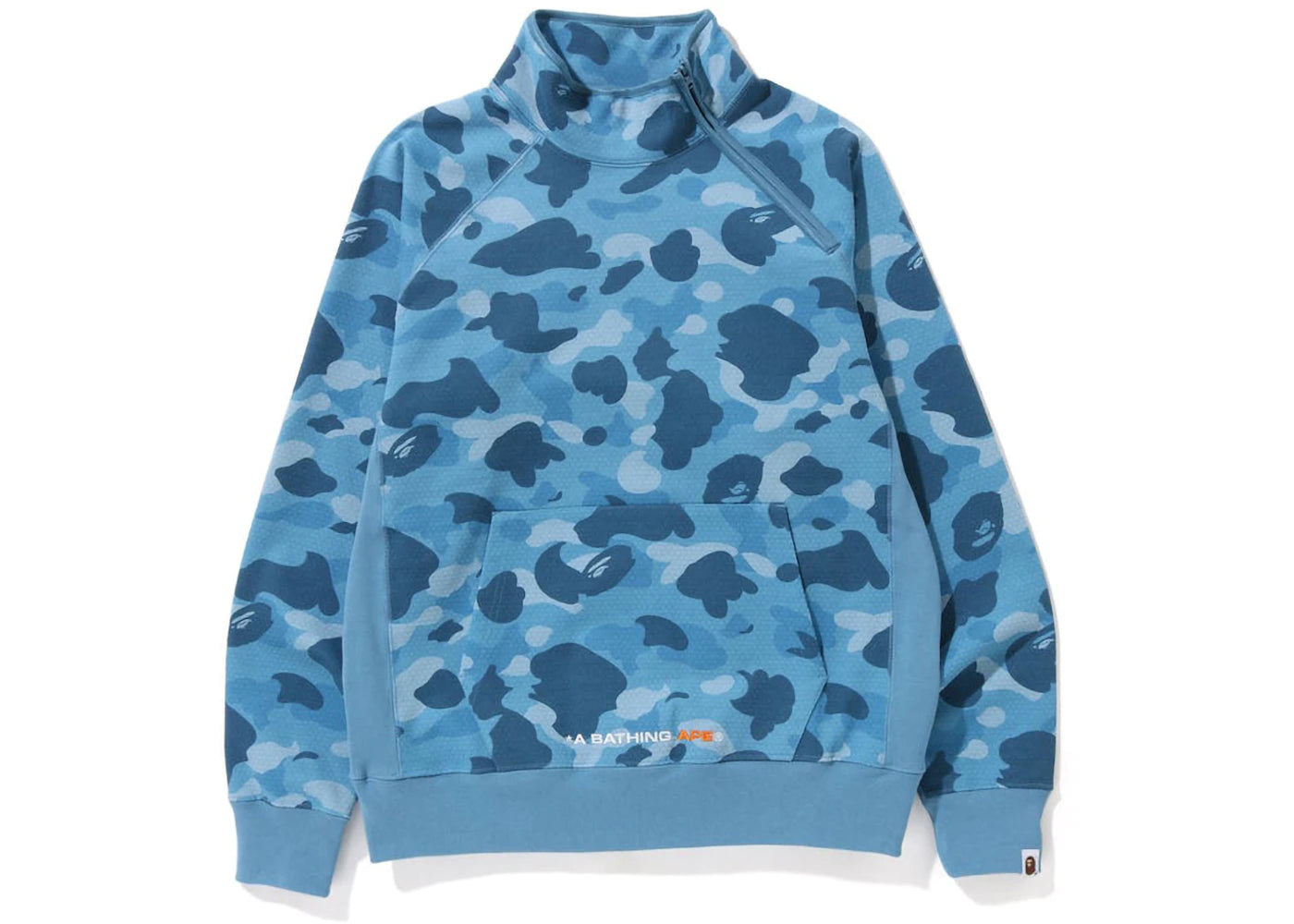 BAPE Honeycomb Camo Side Zip Crewneck Blue