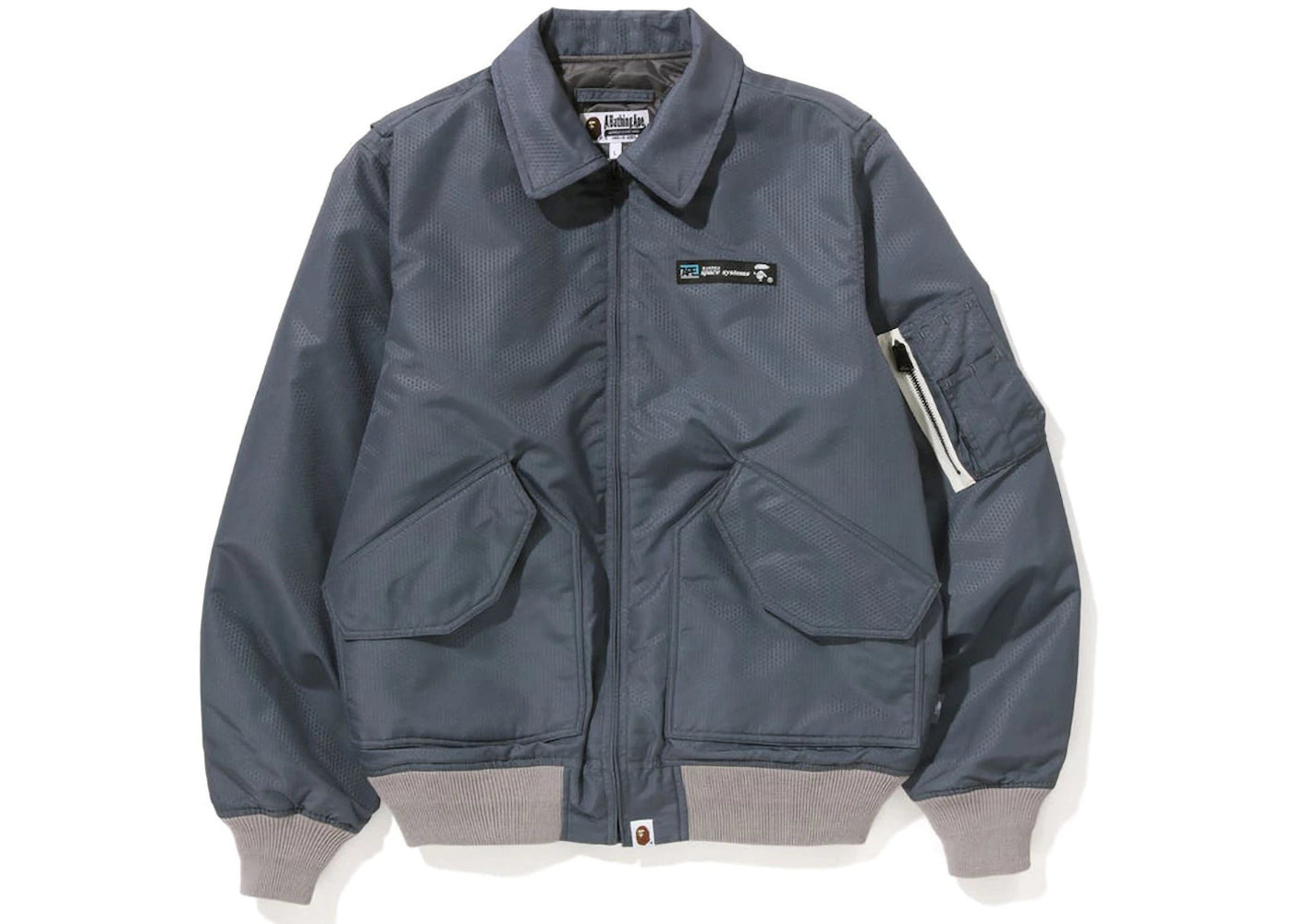 BAPE Honeycomb Ripstop Bomber Jacket Grey