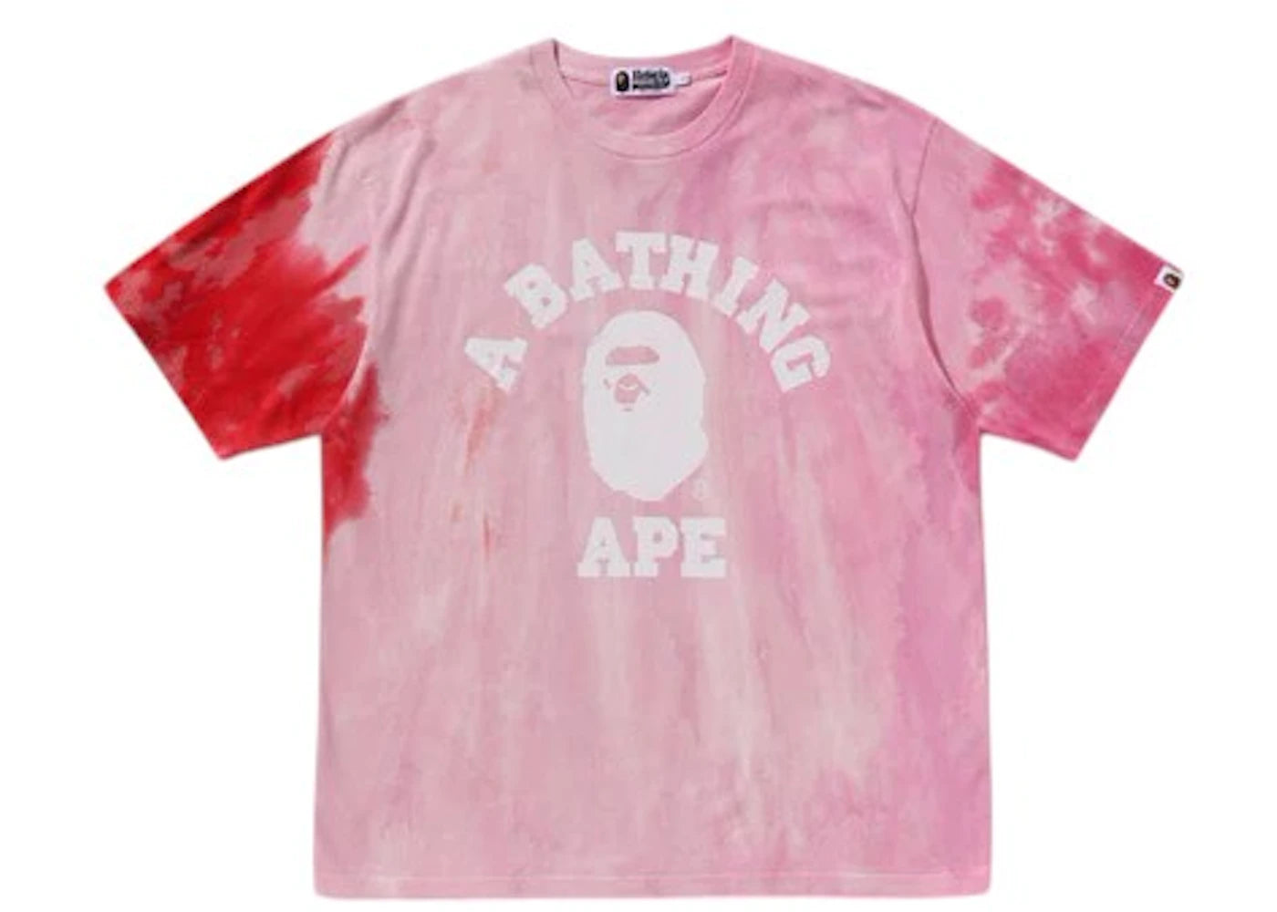 BAPE Ice Dye College Relaxed Fit Tee Pink