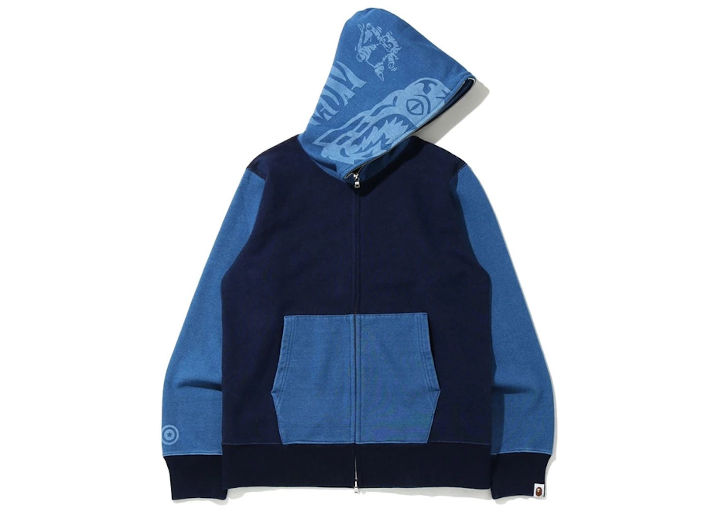 BAPE Indigo Tiger Shark Full Zip Hoodie Indigo