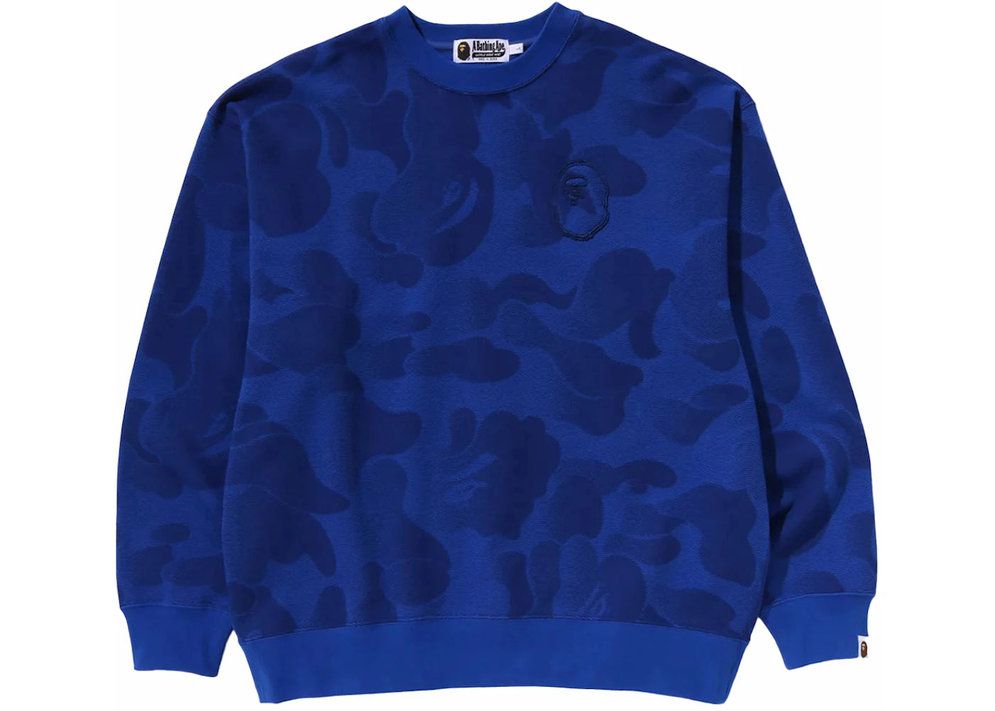 BAPE Ink Camo Ape Head Badge Crewneck Blue