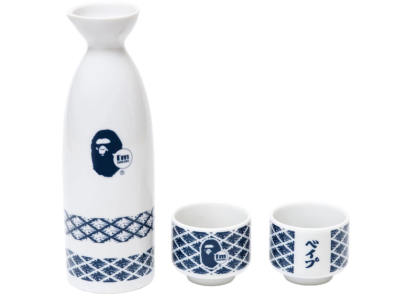 BAPE Isetan Shinjuku Exclusive Sake Set White Navy