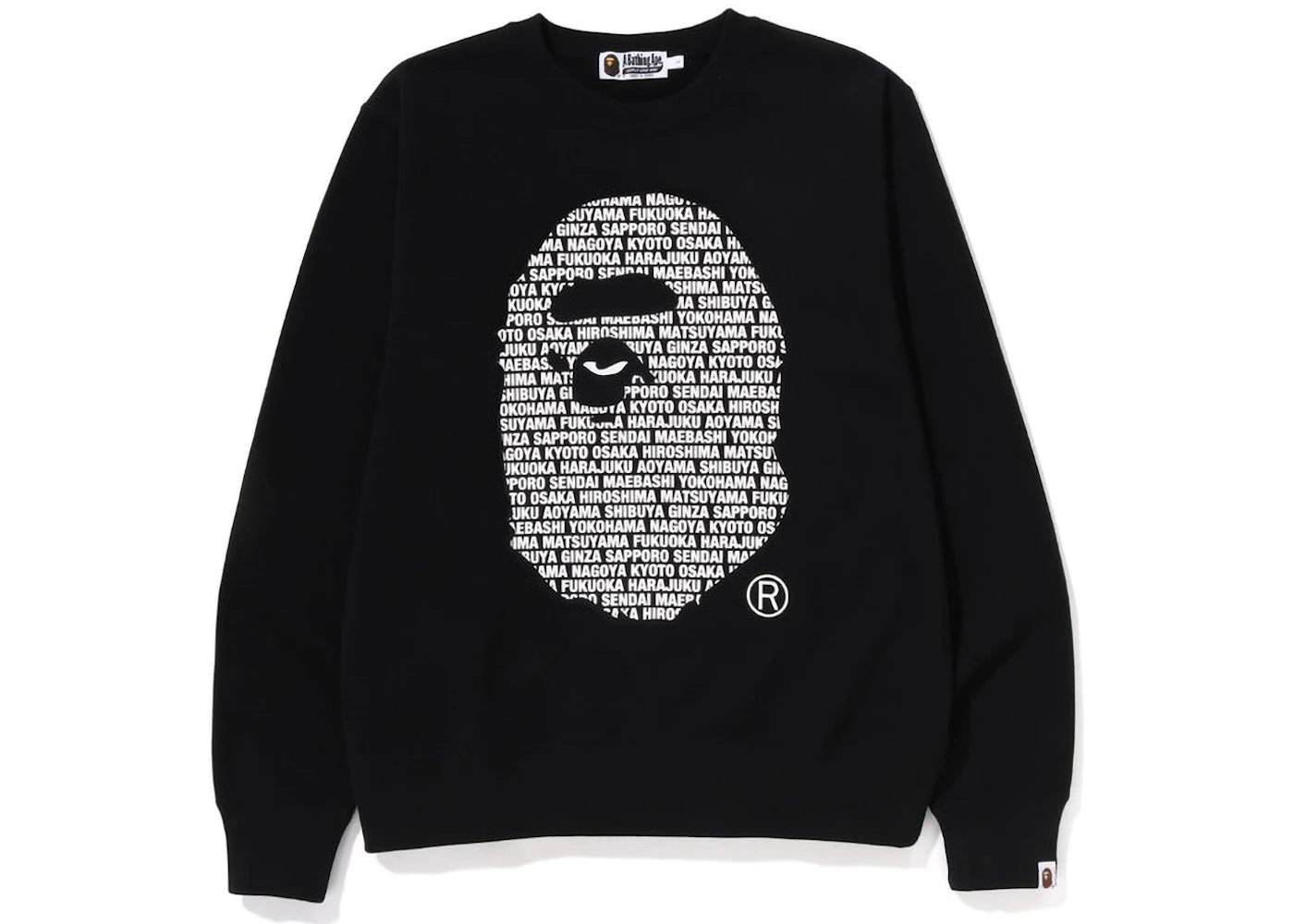 BAPE Japan Ape Head Crewneck Black