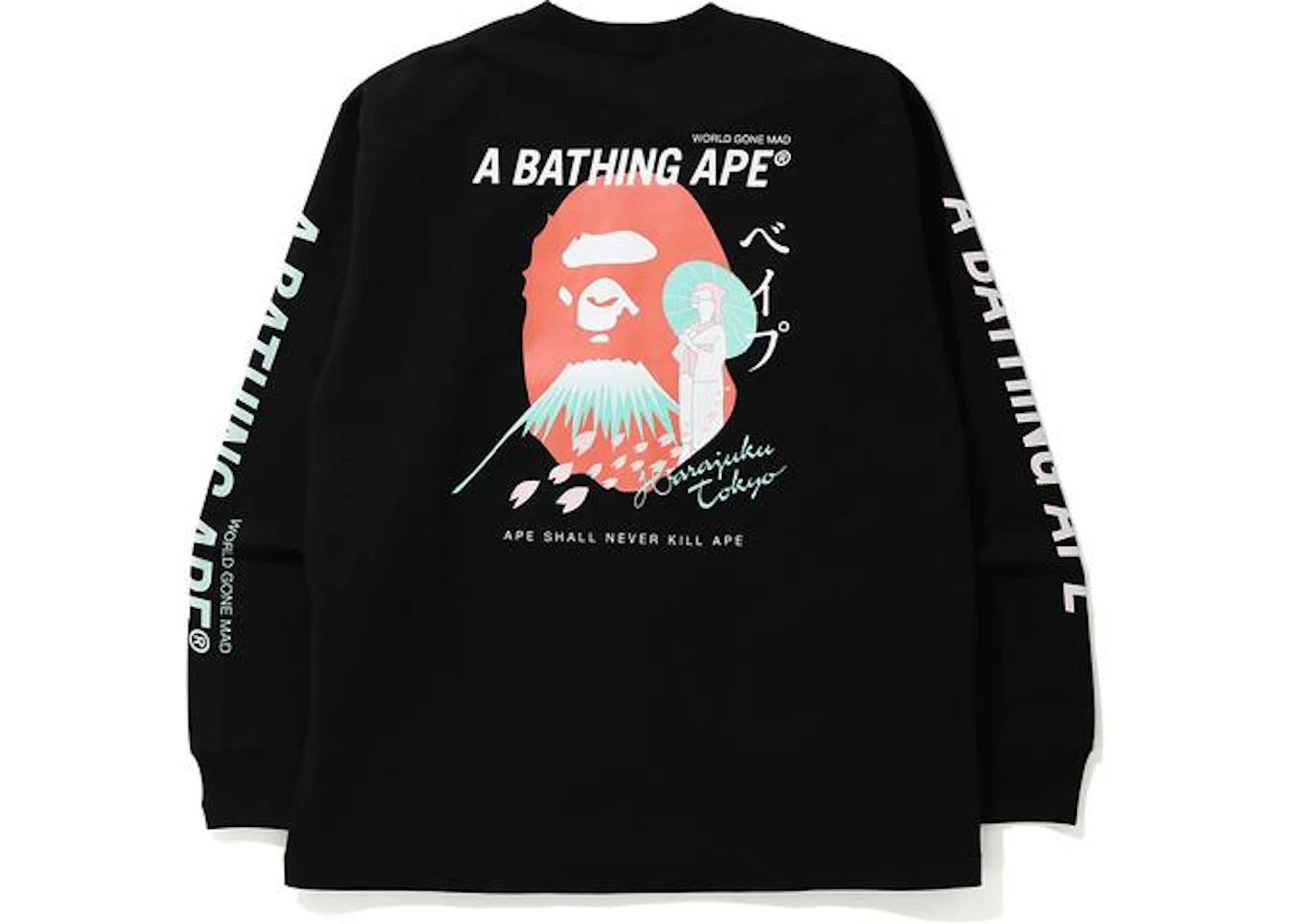 BAPE Japan Culture Souvenir Relaxed L/S Tee Black