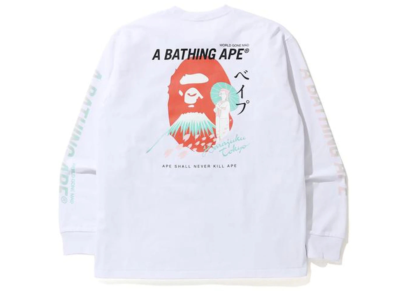 BAPE Japan Culture Souvenir Relaxed L/S Tee White