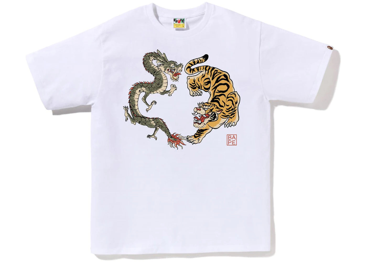 BAPE Japan Culture Tiger and Dragon Tee White