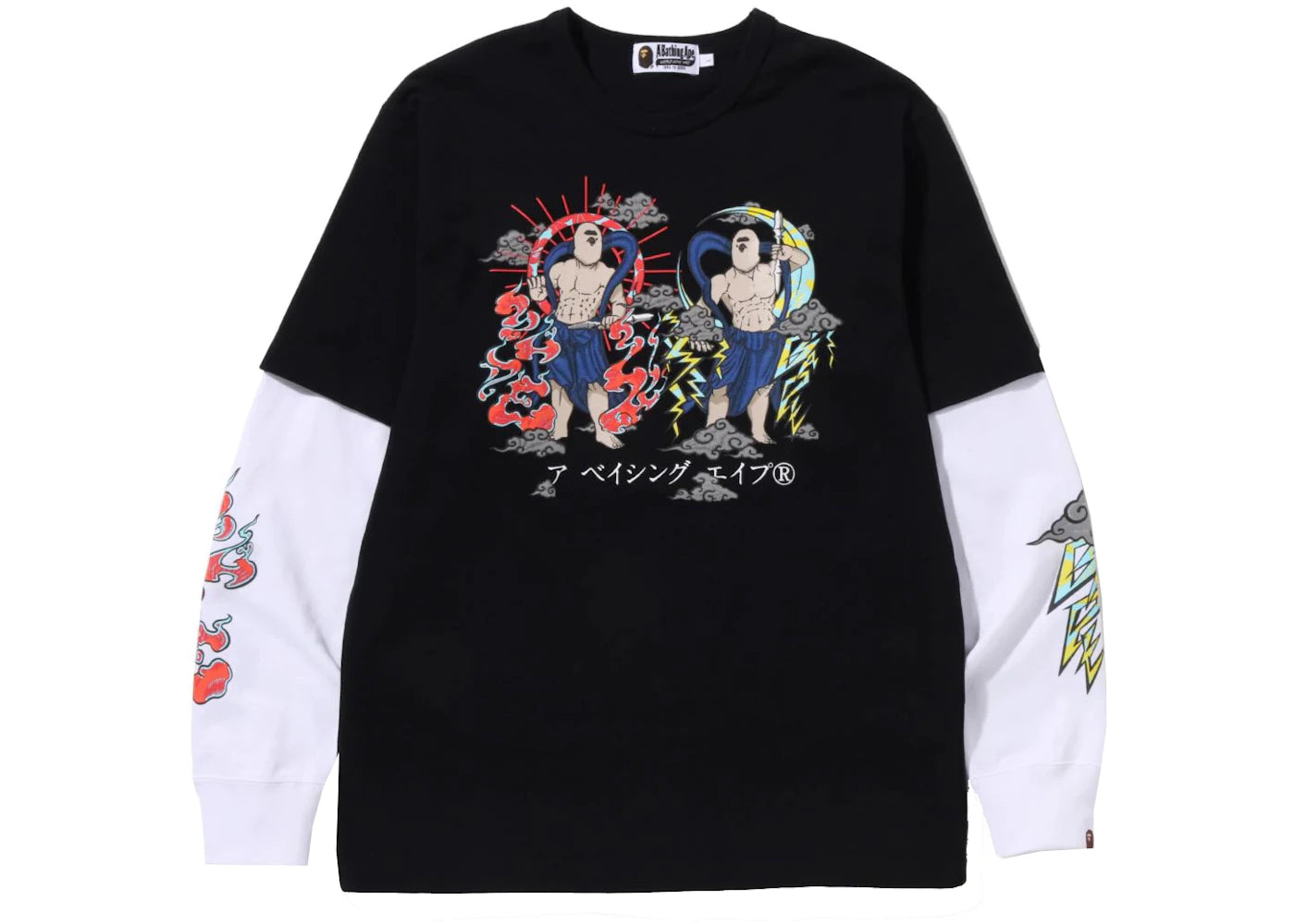 BAPE Japan Guardians Layered Heavyweight L/S Tee Black