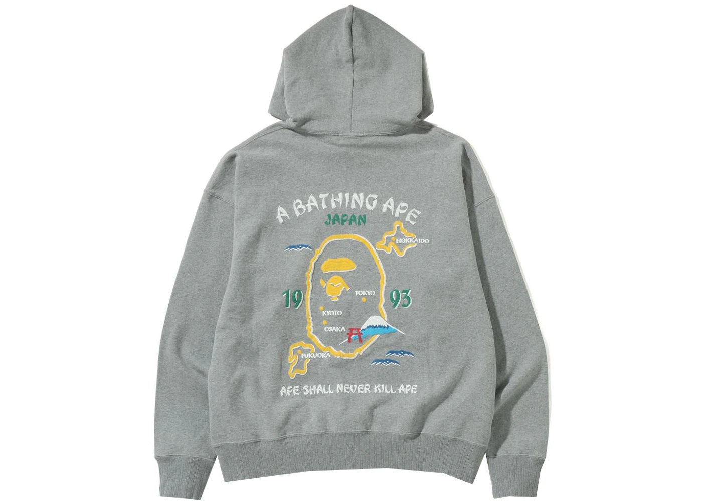 BAPE Japan Loose Fit Pullover Hoodie Gray