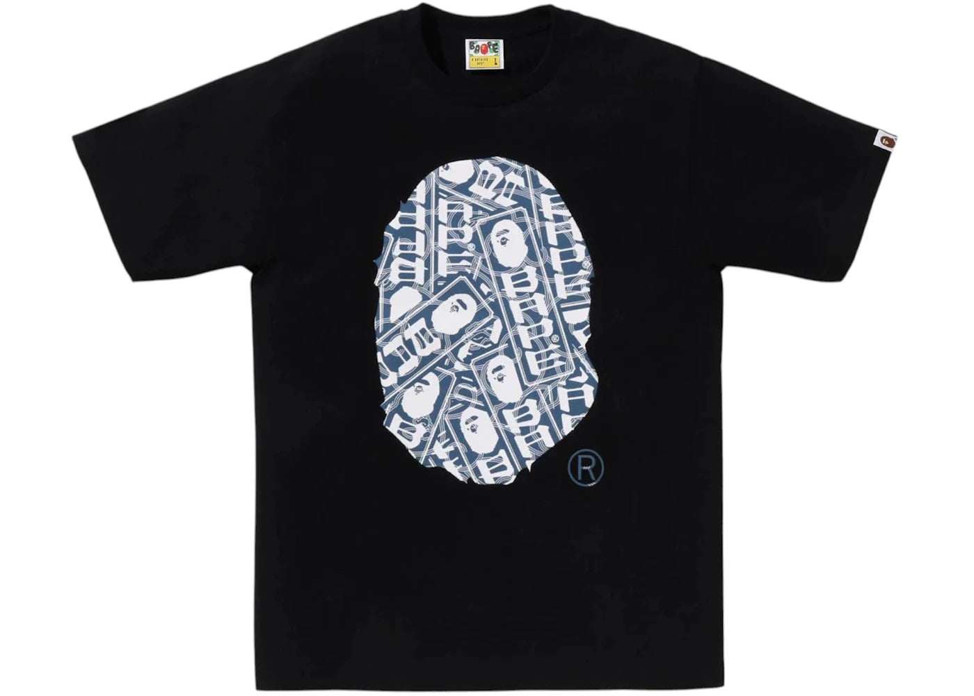 BAPE Japanese Cloud Camo Label Tee Black